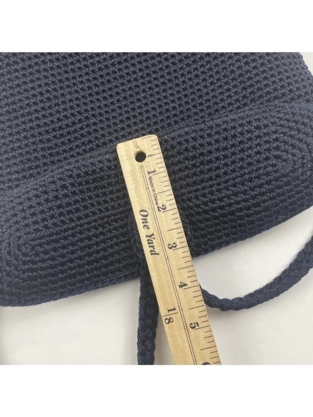 The Sak Woven CROCHET Lined Backpack Style Boho Purse Handbag Blue